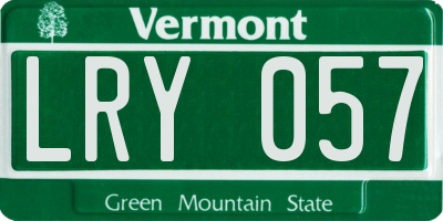 VT license plate LRY057