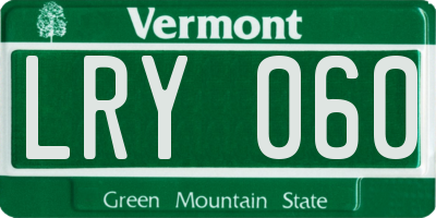 VT license plate LRY060