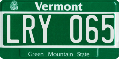 VT license plate LRY065