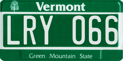 VT license plate LRY066