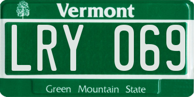 VT license plate LRY069