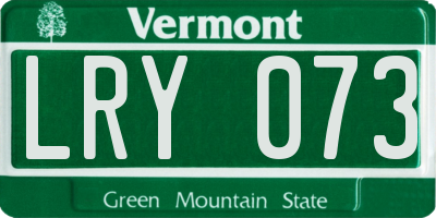 VT license plate LRY073