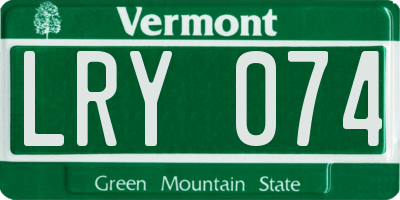 VT license plate LRY074