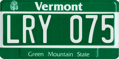 VT license plate LRY075