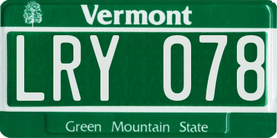 VT license plate LRY078