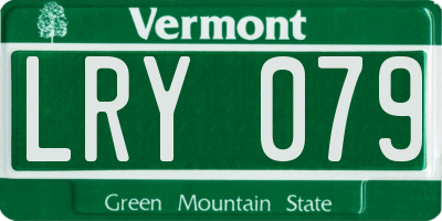 VT license plate LRY079