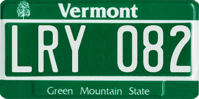 VT license plate LRY082