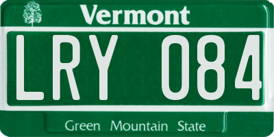 VT license plate LRY084