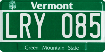 VT license plate LRY085