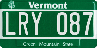 VT license plate LRY087