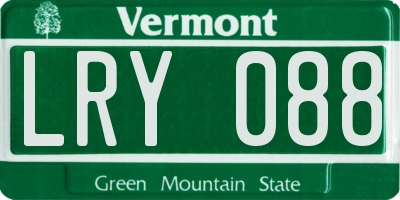 VT license plate LRY088