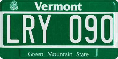 VT license plate LRY090
