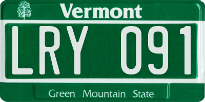 VT license plate LRY091