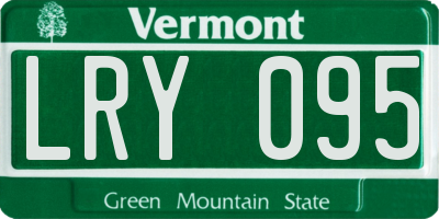 VT license plate LRY095