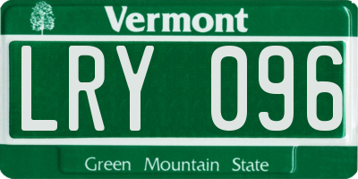VT license plate LRY096