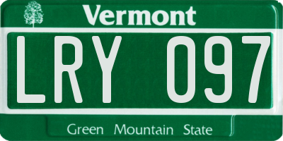 VT license plate LRY097