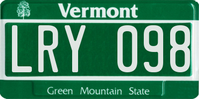 VT license plate LRY098