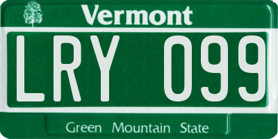 VT license plate LRY099