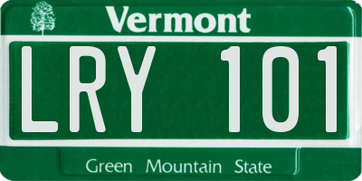 VT license plate LRY101