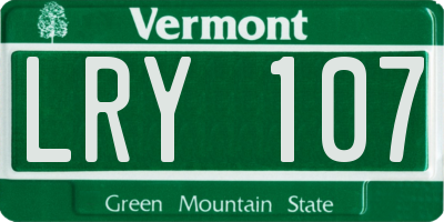 VT license plate LRY107