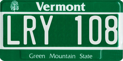 VT license plate LRY108