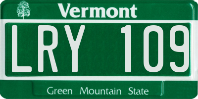 VT license plate LRY109
