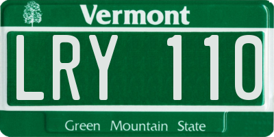 VT license plate LRY110