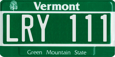 VT license plate LRY111