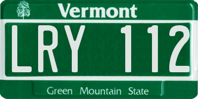 VT license plate LRY112