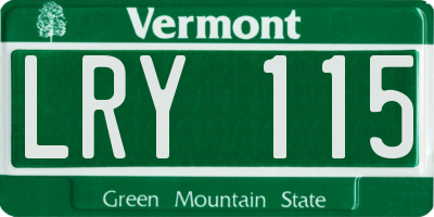 VT license plate LRY115