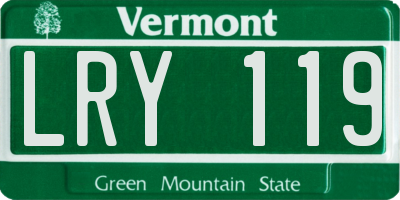 VT license plate LRY119