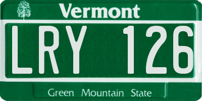 VT license plate LRY126
