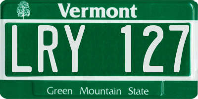 VT license plate LRY127