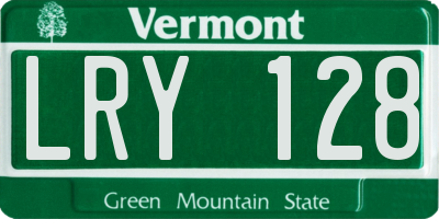 VT license plate LRY128