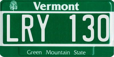 VT license plate LRY130