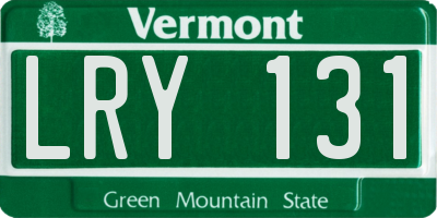 VT license plate LRY131