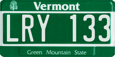 VT license plate LRY133