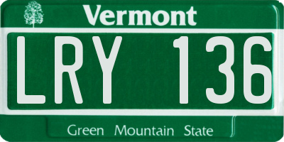 VT license plate LRY136