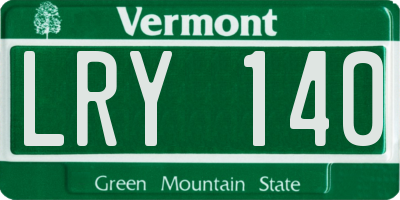 VT license plate LRY140