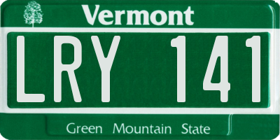 VT license plate LRY141