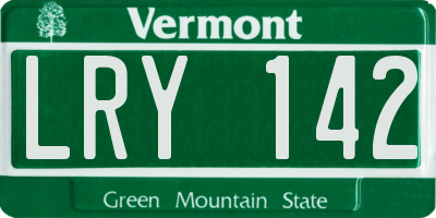 VT license plate LRY142