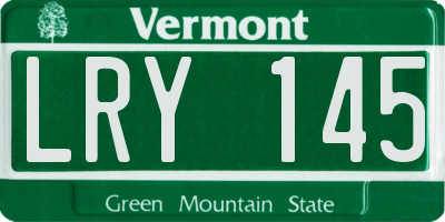 VT license plate LRY145