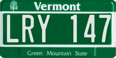 VT license plate LRY147