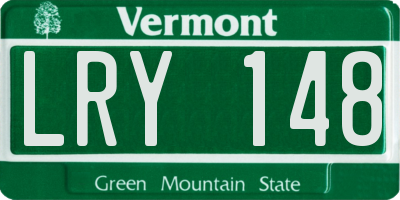 VT license plate LRY148