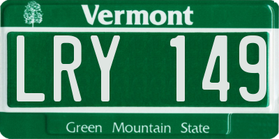 VT license plate LRY149