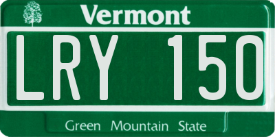 VT license plate LRY150