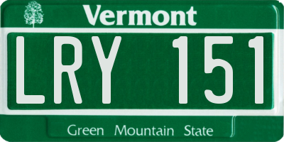 VT license plate LRY151