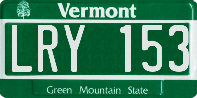 VT license plate LRY153