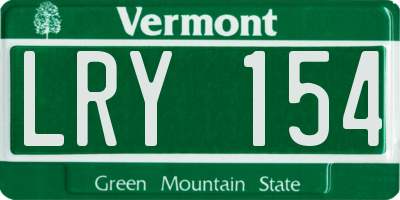 VT license plate LRY154