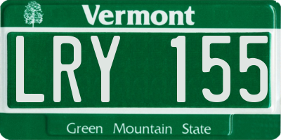 VT license plate LRY155